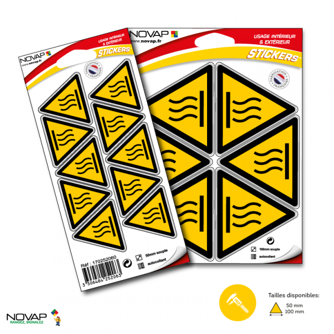 Planches de 10 panneaux adhésifs triangles 50x50x50 mm dangers - PADTPN-NV01/DSFC_0