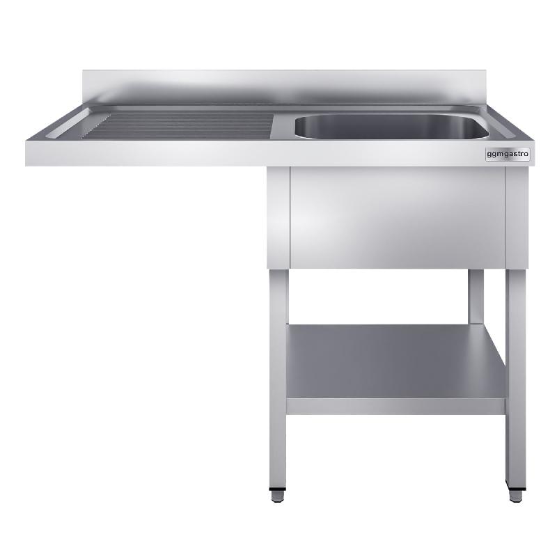 Plonge Inox 1 bac avec passage lave-vaisselle - P 700 - GGM - 1200 mm bac à droite_0
