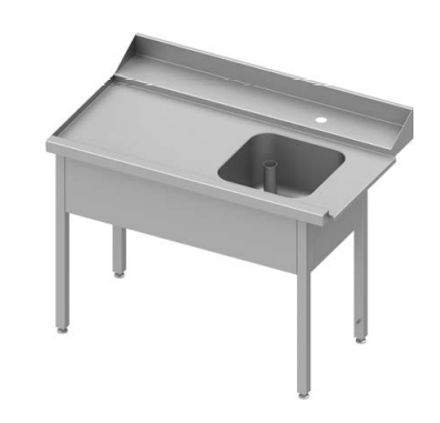 Plonge inox d'entrée  à gauche sans étagère pour lave-vaisselle STALGAST 1300x750x880 soudée - 9310137130S_0