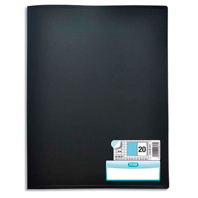 PROTEGE DOCUMENTS ELBA MEMPHIS - 20 POCHETTES/40 VUES - NOIR - POLYPROPYLENE 3/10E