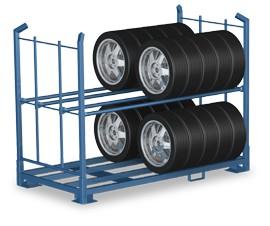 Rack de stockage pour pneus - support amovible - capacité 800kg - empilable sur 4 niveaux_0