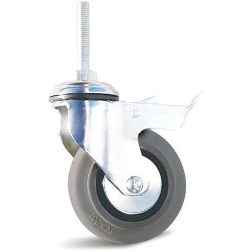ROULETTE À TIGE FILETÉ DOUBLE BLOCAGE Ø 80MM Ø 80 MM - 70 KG - GUITEL