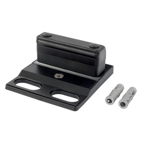 SABOT DE PORTAIL AVEC BUTÉE POUR VERROU DE SOL SABO NOIR - À VISSER LOCINOX
