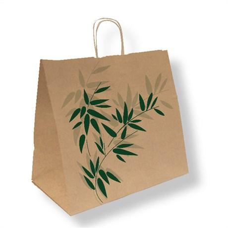SAC CABAS AVEC ANSES MODÈLE TRAITEUR FEEL GEEN 90 G/M² 36+21X33.5 CM KRAFT NATUREL (VENDU PAR 250)