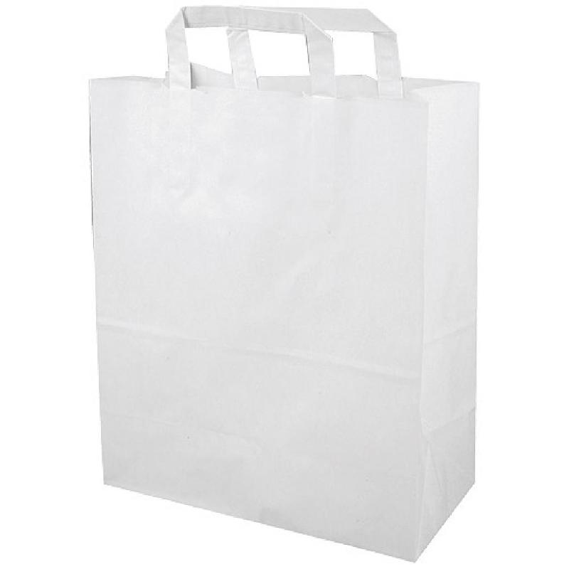 SAC CABAS KRAFT BLANC (80G/M²) 26X14X32 CM X 250 FIRPLAST