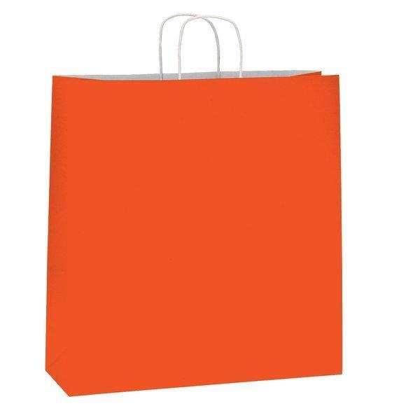 Sac papier kraft corail - poignées torsadées - 36x12x41cm - par 50_0