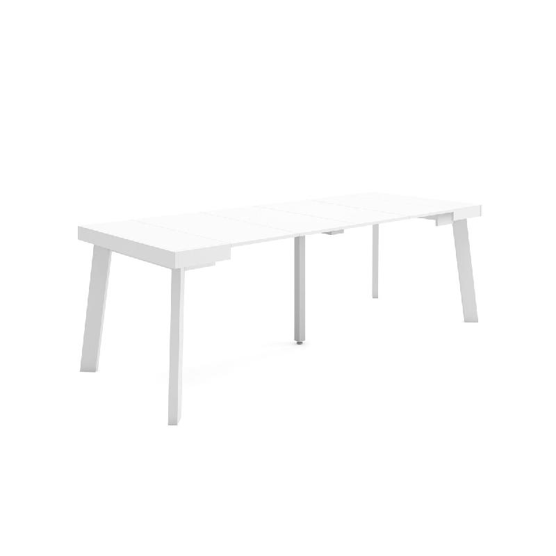 SKRAUT HOME Table console extensible, 220, Pour 10 personnes, Pieds en bois, Blanc - blanc Bois manufacturé 305_49_0