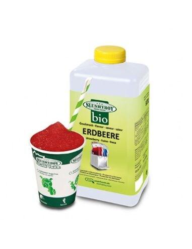 Slushyboy Sirop pour granité FRAISE BIO - Carton de 8 bouteilles de 1L - 4260346382734_0