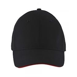 Sol's - Casquette 6 panneaux SOLAR Noir / Rouge Taille Unique - Taille unique noir 3609371004067_0