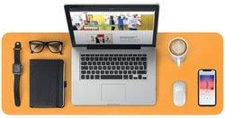 SOUS-MAIN, SIMILICUIR, ENROULABLE, NOIR/ROUGE - LOT DE 2