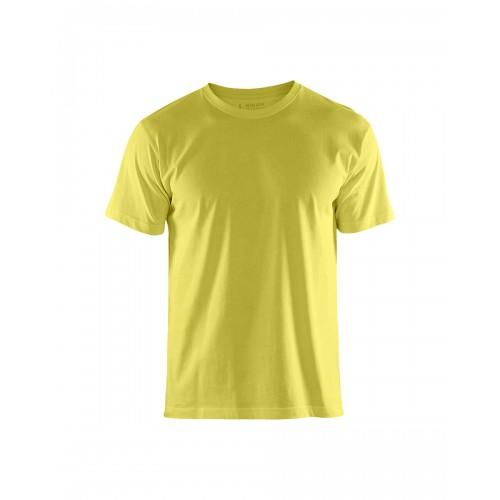T-SHIRT DE TRAVAIL RESPIRANT 100% COTON UNI 3525 - JAUNE FLUO - XXXL BLAKLADER