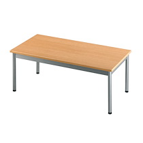TABLE BASSE RECTANGULAIRE PIETEMENT MÉTAL 100 X 50 CM - HÊTRE
