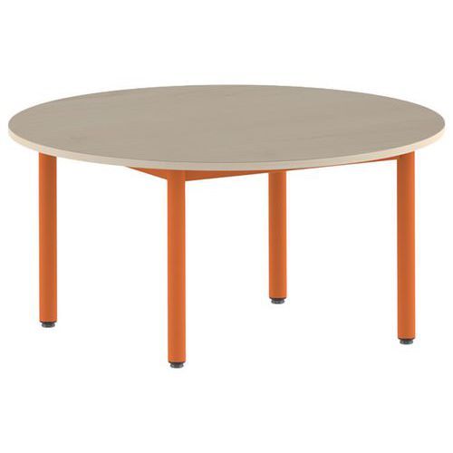 TABLE CARÉLIE RONDE Ø 120 FIXE T3 STRAT ÉRABLE PAPAYE 2011 - MOBIDECOR