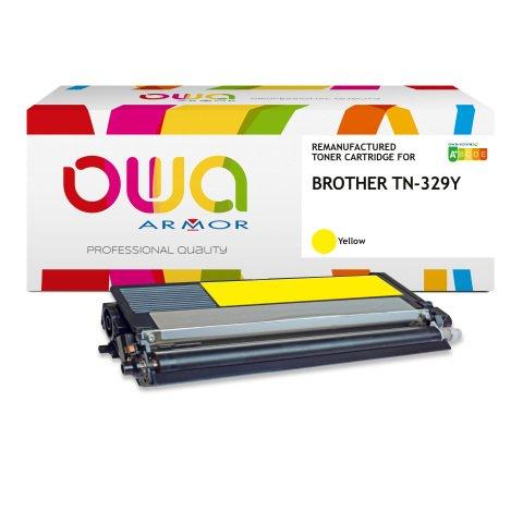 TONER REMANUFACTURÉ OWA - HAUTE CAPACITÉ - JAUNE - POUR BROTHER TN-329Y, TN-348Y, TN-369Y - TONER COMPATIBLE