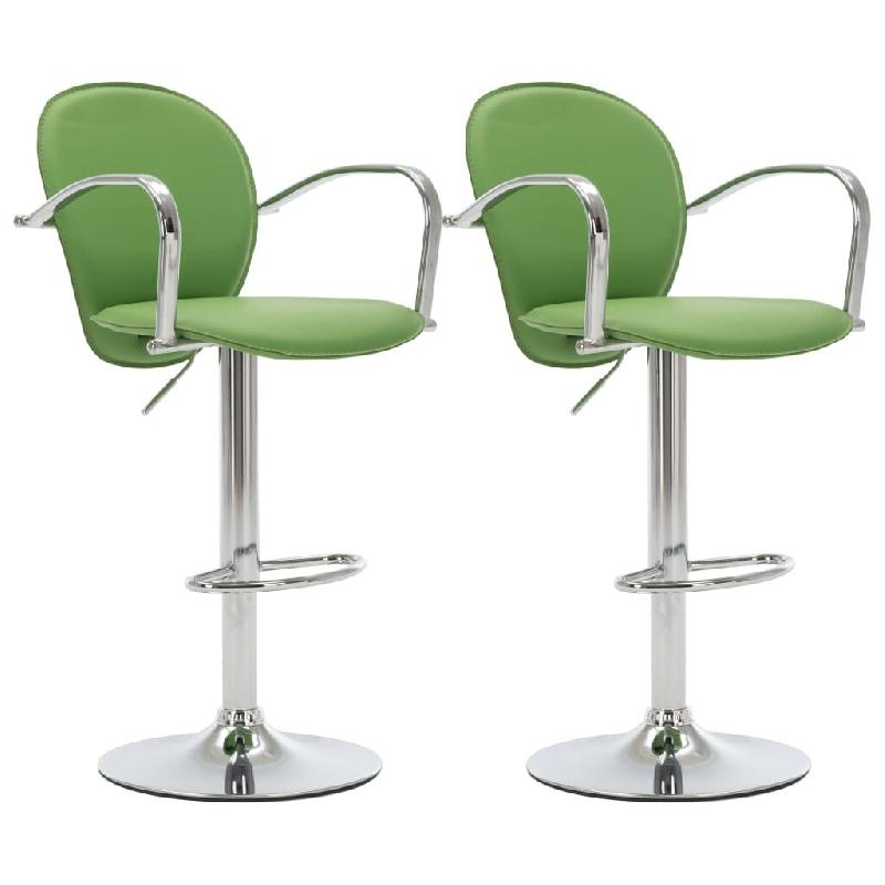 VidaXL Tabourets de bar avec accoudoir lot de 2 vert similicuir Modèle Titan Prime Élite - vert 249709_0