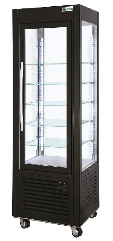 Vitrine 4 faces vitrées noire froid positif ventilé classe t3 250 l... - P4FA60P_0