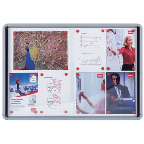 VITRINE D'AFFICHAGE D'EXTÉRIEUR NOBO À FOND MAGNÉTIQUE