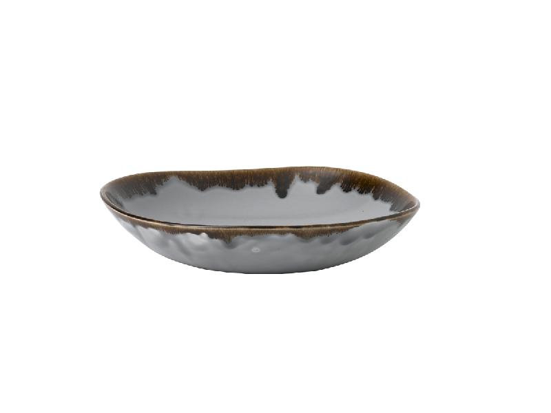 ASSIETTE COUPE CREUSE ROND GRIS PORCELAINE Ø 26,4 CM HARVEST DUDSON