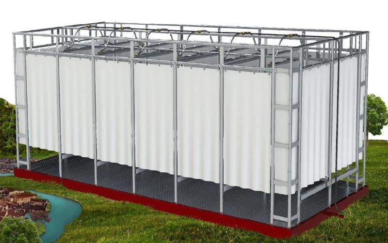 12 douches individuelles à raccorder - Module démontable en location - Sebach_0
