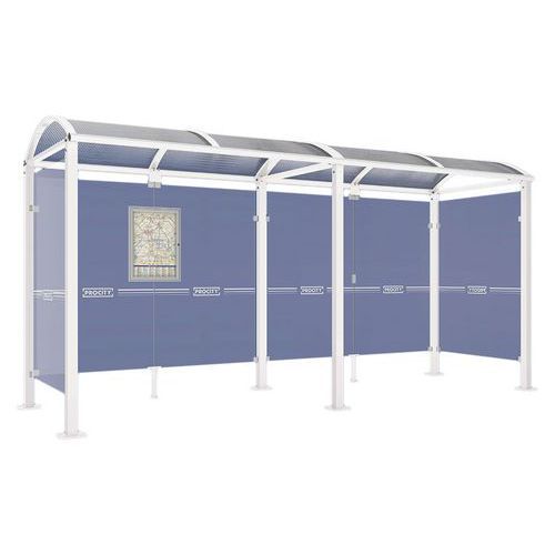 ABRI BUS VOÛTE 5 M AVEC BARDAGES LATÉRAUX - BLANC 9010 - PROCITY