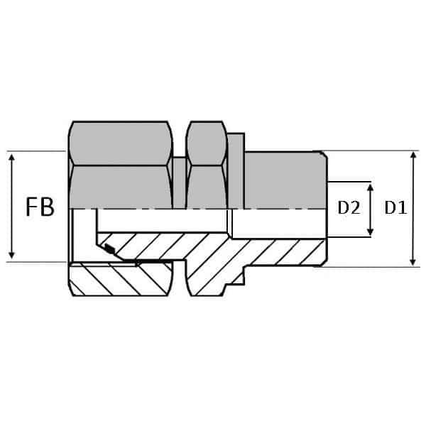 Adaptateur droit femelle tournant BSP x extrémité à souder bout à bout + emmanchement à souder - 1