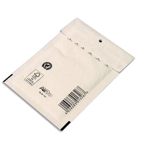 Airpro boîte de 200 pochettes à bulles d'air en kraft blanc, fermeture auto-adhésive, format 10 x 16,5 cm_0