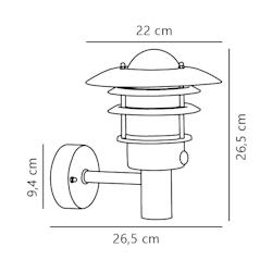 Applique murale LØNSTRUP 22 Sensor Acier galvanisé Acier galvanisé, H.26.5 - IP44 - E27 /Nordlux Extérieur - 5701581232280_0