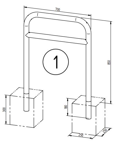 Arceau cycle diamètre 50 - Galva et Peint/Galva - Réf 204009 et 204010_0