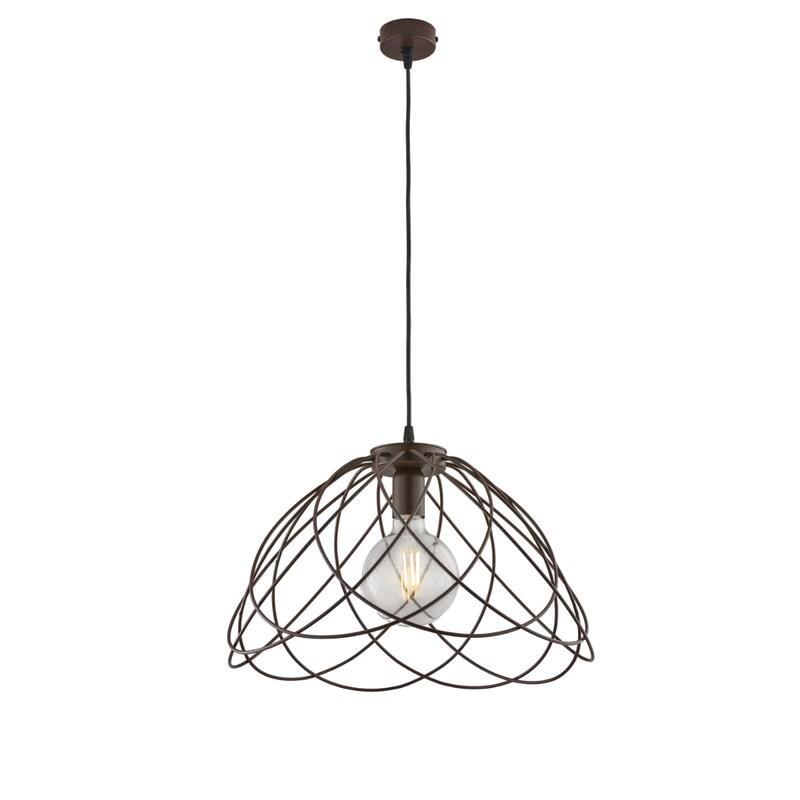 BeLight Pagode Lustre en fer laqué noir décor effet rouille avec câble électrique réglable 1 lumière 132 d.45 BL298-S1-RG - marron 8057724581607_0