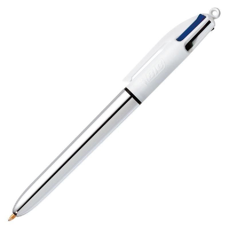 BIC STYLO-BILLE 4 COULEURS SILVER BIC (PRIX À L'UNITÉ)