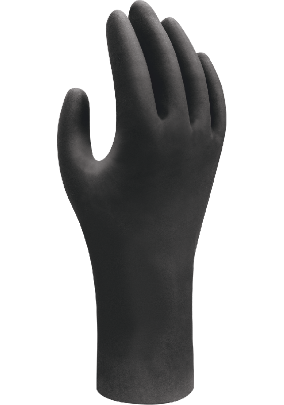 BOÎTE DE 100 GANTS JETABLES NITRILES EBT NOIR TXL/10 - SHOWA - 6112PFXL