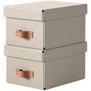 BOÎTE DE RANGEMENT PURO, CARTON, 7 L, SET DE 2, VERT