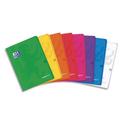 CAHIER PIQÛRE OXFORD EASY BOOK - 17X22 CM - 96 PAGES - SEYES - COUVERTURE POLYPROPYLENE COLORIS ASSORTIS - LOT DE 10