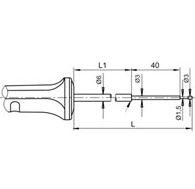 Capteur de température thermocouple avec poignée pour mesures de surface et en immersion, longueur 1250 mm - Référence : FTA150L1250H_0