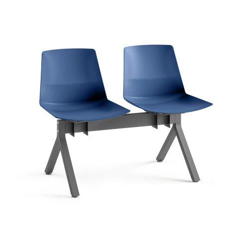 CHAISE POUTRE OCCA 2 PLACES BLEU PIÉTEMENT ANTHRACITE