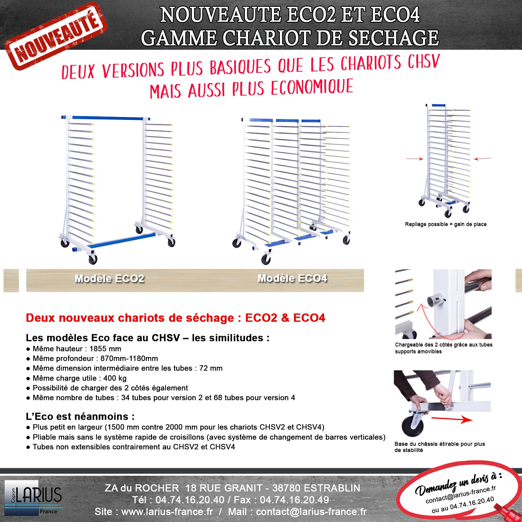 Chariot de séchage ECO 2 et ECO 4_0