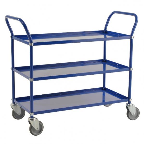 Chariot de service 3 tablettes Bleu_0