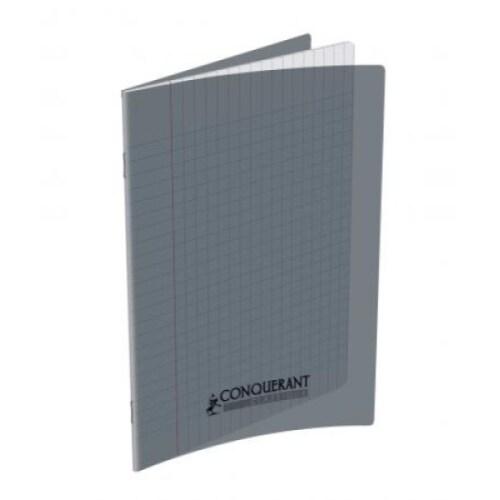 CONQUERANT Lot de 10 Cahier Classique PP piqué 17x22, 96p./48 feuilles 90g/m², Séyès, coloris gris - 3020120001944_0