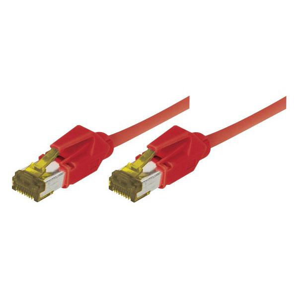 CORDON RJ45 SUR CÂBLE CATEGORIE 7 S/FTP LSOH SNAGLESS ROUGE - 7,5 M