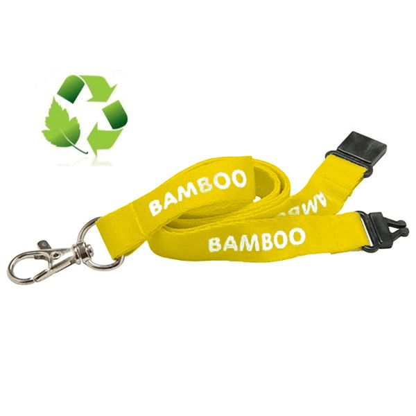 Cordon ou Tour de cou badge BIO en Bambou - Largeur et personnalisation sur mesure_0