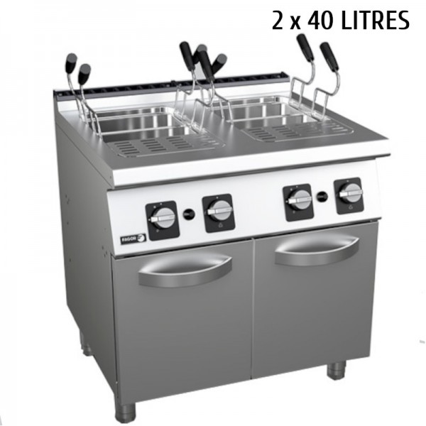 Cuiseur à pâtes professionnel gaz 2x40 litres - Fagor CP-G910 - Cuves en inox AISI-316, avec paniers inclus_0