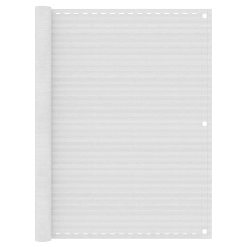 Écran de balcon brise-vue - Protection confidentialité 120x600 cm PEHD blanc - Résistant UV et moisissures_0