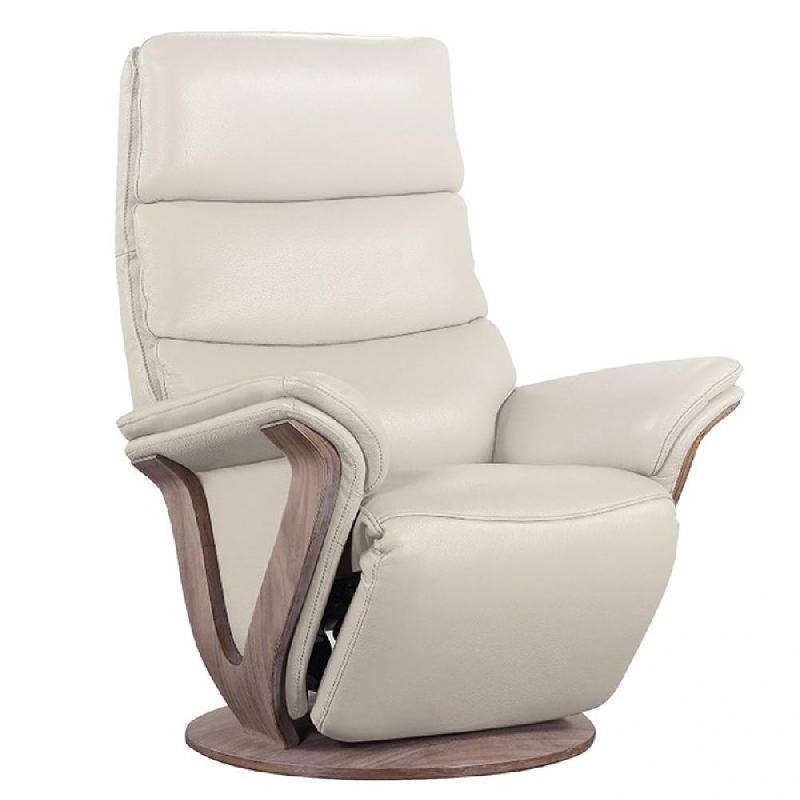 Fauteuil relax électrique Faucon - bi-moteur, coloris mastic, piètement pivotant en eucalyptus_0