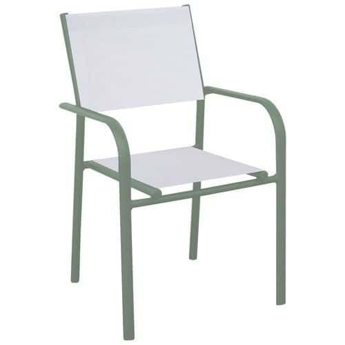 FAUTEUILS DUCA TPEP/ALU - BLANC CHINÉ/AMANDE - PROLOISIRS