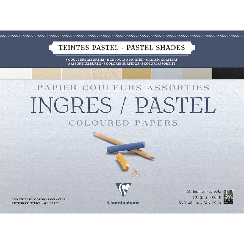 INGRES PASTEL BLOC COLLÉ 25F 36X48CM 130G - ASSORTIMENT PASTEL - LOT DE 2
