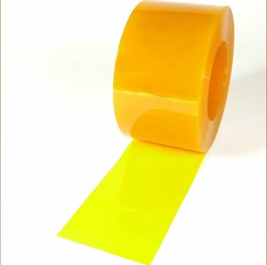 Lanière PVC souple translucide jaune/opaque - 200 x 2 mm - Isolation thermique et résistance aux chocs_0