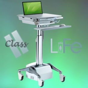Laptop cart plus h class alimenté life - chariot informatique - ergonoflex - 43 kg_0