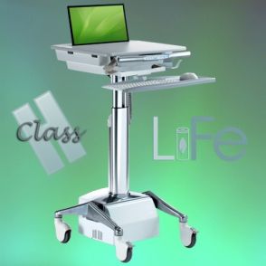 Chariot informatique médical Laptop Cart Plus H Class - alimenté Life - Ergonoflex - réglable en hauteur - 43 kg_0