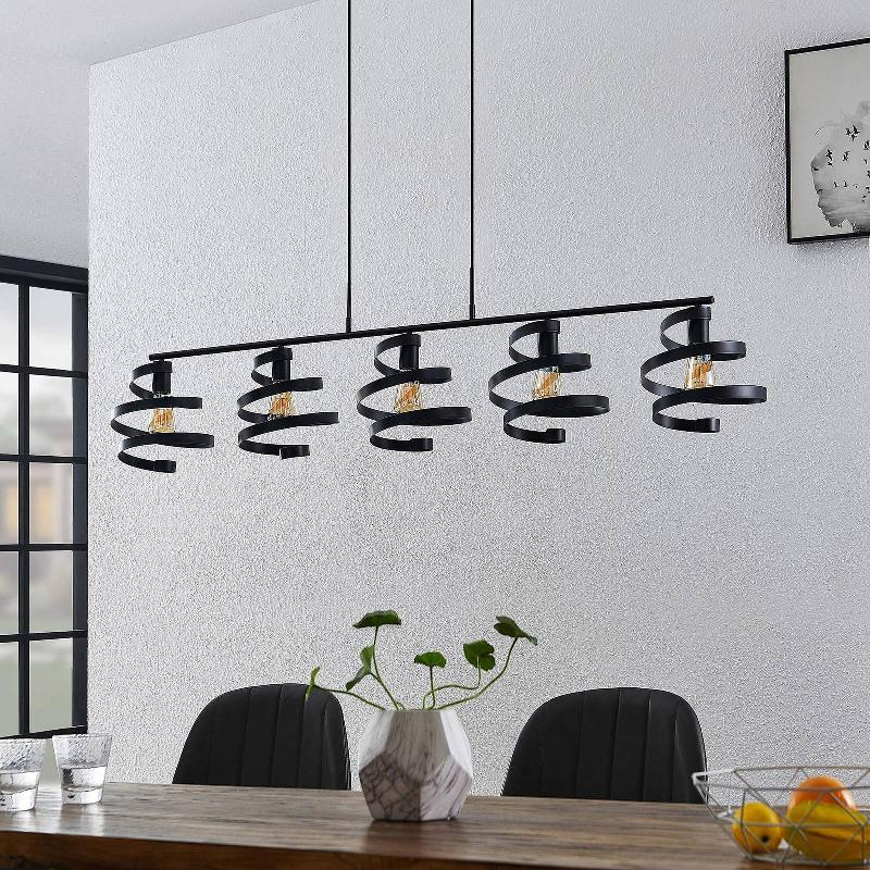LINDBY COLTEN SUSPENSION, À 5 LAMPES, NOIRE