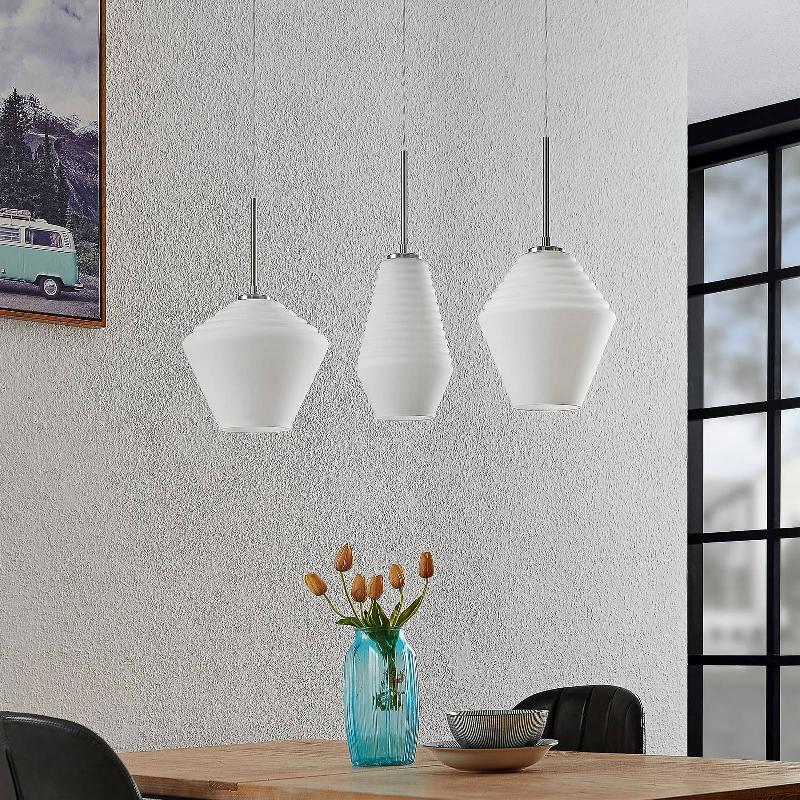 LINDBY EKKIS SUSPENSION, X3, LONGUE, BLANC OPALE